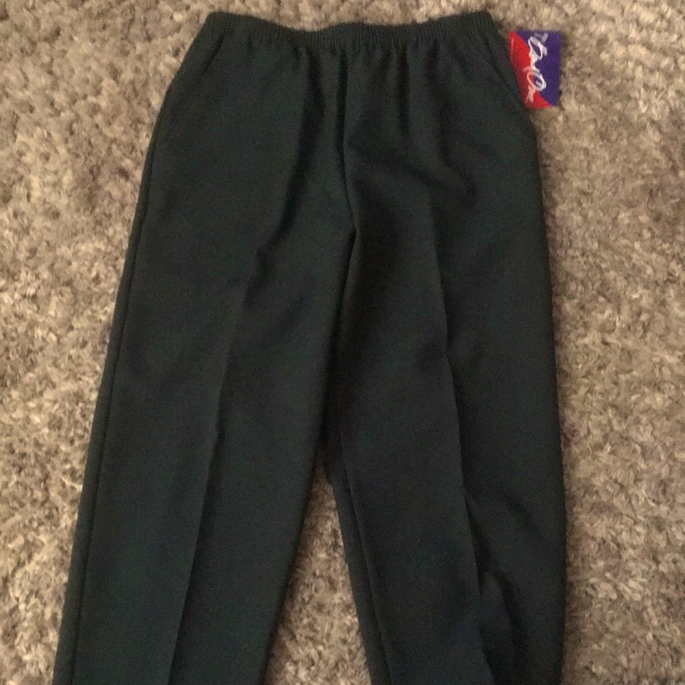 Dark green slacks